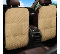 2Pcs Housse Tapis de Protection Dossier de SièGe en Cuir pour Mercedes-Benz V Class 2020-2023,Protections de Sièges Arrière Voiture Enfants en Cuir Anti-Sale,D/Biege