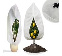 2Pcs Housses Protection Hivernage Plante avec Cordon Serrage et Zipper, 80x120cm Voile Hivernage Plantes Exterieur Réutilisable, Bache Protection Anti-Gelées pour Olivier, Palmier, Citronnier Arbre