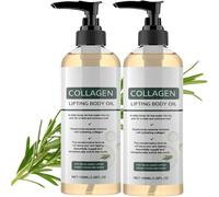 2PCS Huile Corporelle Raffermissante Au Collagène - 100 Ml Huile Corporelle Raffermissante Au Romarin, Pour Les Cicatrices, Les Rides Et Vergetures, Convient AuCou, AuDécolleté, Aux Bras, Aux Jambes