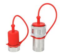 2pcs Hydraulic Quick Coupler, 1in NPT Thread 4000PSI 24GPM Hydraulic Quick Connect Fittings with Dust Caps for Construction Equipment