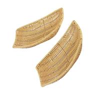 2pcs Imitation Roard Fruit SERVANT Panier De Service Multifonctionnel Snacks En Forme Navire Rangement À Légumes Tissés Plateau Rangement Cuisine