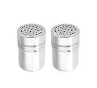 2pcs in Stainless Steel, metal Mud Shaker Shaker bouteille en acier inoxydable distributeur d'épices pot d'assaisonnement flacon d'épices Shaker grand trou cuisine Shaker sucre Shaker(M)