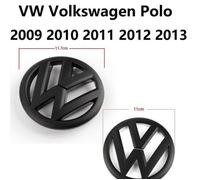 2pcs Insigne Logo Emblème Avant 117mm + Arrière 110mm Noir Mat Compatible Vw Volkswagen Polo 2009 2010 2011 2012 2013