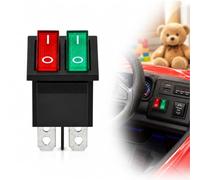 2PCS Interrupteurs à Bascule Double Pour Bateau et Véhicules,Interrupteur SPST 4 Broches 4 Positions avec Indicateur Rouge/Vert,AC 250V/16A 125V/20A,Conception Robuste Facile d’Installation,KCD2-101