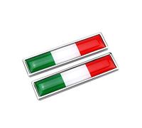 2pcs Italie Drapeau Stickers De Voiture en Métal Signes Badge Emblème 3D It Tricolor National Drapeau National Chrome Décalcomanies pour Les Côtés De Tronc De Voiture De Moto Auto Universal (58x14mm)