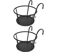 2pcs jardinières suspendues panier polyvalent-fer-art suspendu balustrade support de plantes pour patio balcon véranda