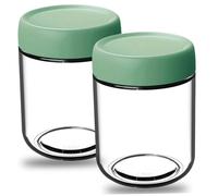2pcs Jars d'avoine à air étanche à l'air avec couvercles, 500 ml de verre de nuit récipient d'avoine, pots maçon bouche large claire pour yaourt, bouillie, confiture, vinaigrette, épice 3, 5x4, 5