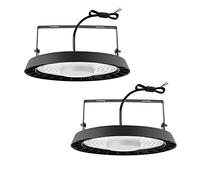 (2pcs)Jefedana UFO High Bay Lumiere 100W, LED High Bay Light Blanc Froid 6000K, Ultra-Mince IP65 Étanche UFO Projecteur LED 10000LM Spot Eclairage de Plafond, pour Entrepôt, Usine