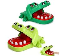 2PCS Jeu de Crocodile Doc - Jouet avec Dents de Crocodile - Compétence d'action pour Jeu Familial - Testez Votre Bonheur - pour Enfants - Jeu Familial - Jeu de fête (Vert)