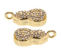 2pcs Jewelry Necklace for Earring Making Gourd Charms Bag Pendant Keychain Decor Key Hanging Adornment Craft Copper Golden