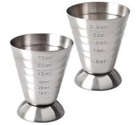 2pcs Jigger pour le barman 75 ml de cocktail en acier inoxydable tasse de mesure avec cocktail professionnel à l'échelle jigger accessoires de barman