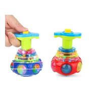 2Pcs Jouet Musical Clignotant avec Lanceur,Toupie Lumineuse avec Lanceur et Musicale,Toupie Lumineuse pour Enfant,Toupie Lumineuse Jouets à roulettes,Gyroscope Lumineux à Del,Couleur aléatoire
