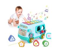 2pcs Jouets musicaux bébé - Non spécifié - Bus avec xylophone - Trieur de formes - 12-18 mois - Bleu