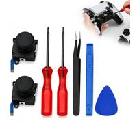 2pcs Joystick Analogique 3D Noir, Compatible avec Switch Lite OLED Outils | Kit Joystick, tournevis de précision, remplacement du module usé, réparation de manette à domicile