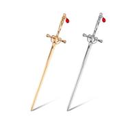 2pcs Katana Marque-Page Épée, Vintage Fantaisi Marque-Pages en Métal avec Pendentif Marqueurs Page Lecture Uniques Cadeau pour Hommes Amoureux des Livres Enseignants Étudiants (Argent, Or)