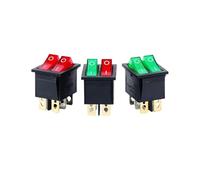 2PCS KCD6 4PIN 6PIN AC 16A 250V 20A 125V Double Interrupteur À Bascule Interrupteur MARCHE-ARRÊT KCD6 Interrupteur D'alimentation De Bateau 25 * 31MM Bouton(6PIN ON-OFF RED)