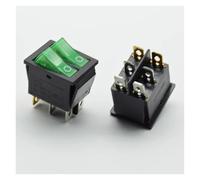 2pcs KCD8 6PIN 16A 250V 20A 125V Double Light Switch Rocker Switch Waterproof ON-OFF KCD6 Boat Power Switch NWPNLXEA(2pcs green)