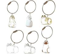 2pcs Keetchain de coiffeur de chats mignons, souvenirs pour collecter les poils pour animaux de compagnie, cadeau portable pour propriétaire de chat, boîte de rangement transpa NO.3 and no.6 2 pièces