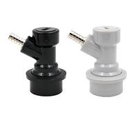 2pcs Keg Disconnect, bière Barb Keg Tee Adaptateur, Berce Keg Disconnects Set Coupleur, Ball Lock Liquid Disconnect (noir + gris)
