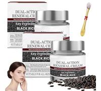 2Pcs Keraerase Dual-Action Renewal Cream,Black And White Rice Soothing Repair Cream,Face Moisturizer,Natural Body Serum,For Smoother-Looking Skin For Face And Body,All Skin Types.