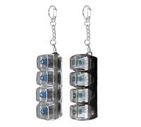 2Pcs Keyboard Fidget Toy, 4 Keys Mini Keyboard Clicker Fidget Keychain with Light for Adult Stress Relief