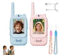 2Pcs Kidocom - Video Walkie Talkies, Buddytalk Video Walkie Talkie for Kids with Camera & Screen Display, Talkie Walkie Enfants Rechargeable,Talkie Walkie Longue Portée avec Changeur de Voix