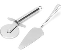 2pcs Kitchen Stainless Steel Pizza Knife Spatula Set Baking Pastry Cutting Tool Utensils