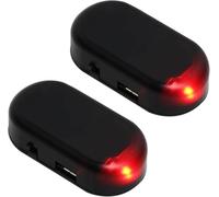 2pcs L'alarme Solaire de Voiture, Alarme de Voiture Lumière,Alarme Voiture Anti vandalisme,Avertissement de Solaire Système Anti-vol Flash, Alarme Factice Voiture de Sécurité Lampe de Voiture(Rouge)