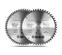 2pcs Lame de scie circulaire Bois 250 x 30 mm, Lame de scie de alliage de carbure 48T et 60T, pour le tronçonnage du bois naturel, dur, tendre, abrasif et contreplaqué