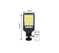2Pcs Lampadaire solaire extérieur avec 3 modes d'éclairage pour le jardin, avec capteur de mouvement, étanche, 108COB Avec RC