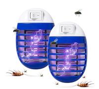 2pcs Lampe Anti-moustiques Électrique, Moustique Tueur Lampe UV, Tueur D'Insectes Electrique Maison, Prise Anti InsectesElectrique, MoustiquaireÉlectrique avec Lumière PourMoustiques Mouches Falene