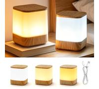 2PCS Lampe de Chevet Tactile, 3600mAH Lampes de Chevet LED, Lampe Nuit Tactile avec Minuterie, Lampes de Table Sans Fil avec 3 Températures de Couleur, Veilleuse Rechargeable USB pour Chambre, Salon