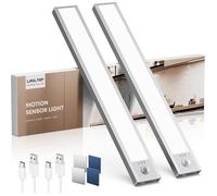 2pcs Lampe Placard sans Fil Rechargeable Cuisine sous Meuble，21 cm 1500mAh Reglette LED Lumiere Armoire Dimmable，Réglage tricolore