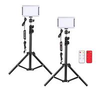 2PCS Lampe Vidéo COLORLAM RGB Accessoires de Photographie de Lumière de Caméra 136 LED 10W 2500K-6500K 7 Couleurs & 5 Effets pour Vlog, Diffusion en Direct, Youtube,Tiktok