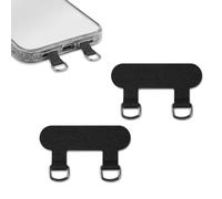 2pcs Languette d'Attache pour Téléphone à 2 Voies, Patch de Sangle de Téléphone à Double Boucle Uniquement pour les Coques de Téléphone à Couverture Complète avec Deux Trous pour Haut-Parleurs