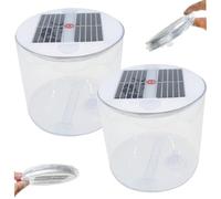 2pcs Lanterne solaire gonflable, lumière de camping extérieure imperméable avec LED blanches, lampe solaire pliable portable avec poignée pour le camping, la randonnée, les voyages, le randonnée, l'u