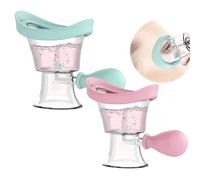 2Pcs Lavage Oculaire Outil, Gobelet Lave-Oeil Portable & Tasse de Lavage des Yeux, Outil Professionnel de Nettoyage Des Yeux, kit de nettoyage des yeux à pression d'air manuelle, Bleu & Rose