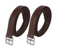 2pcs Leather Stirrup 125/135cm Microfiber Soft Strap Metal Buckle With Adjustment Holes, Equestrian Supplies Accessories Pour Équitation(Dark brown 135cm)