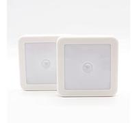 2pcs LED Night Light Smart Motion Sensor Battery Power Bedside Lamp Kitchen Bedroom Corridor Bathroom Toilet (Color : White Size : 80mm)