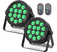 2pcs LED Par 14 LED Spot de scène RGB DMX512 14x6W 4 en 1 avec télécommande lumière de fête Disco Light pour Scène DJ Soirées Bar Spectacles Halloween Noël