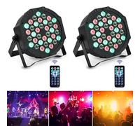 2PCS LED par light 36 LED, 72W LED par spot RGB DMX512 avec télécommande, 7 modes d'éclairage disco spot pour DJ stage festival show