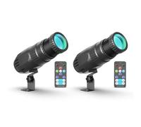 2PCS LED Pinspot 20W Projecteur Boule a Facette RVBW 4 en 1 Éclairage de Scène 4 modes d'Éclairage avec Télécommande pour Fêtes Bar Mariages Dance Halls