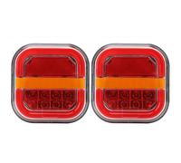 2PCS LED-Tail Lights, 12 et 24v imperméable des feux de remorque en plastique vif étanches rouges pour la conduite, la direction, le freinage à LED pour les camions