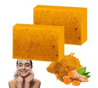 DUOPAI 2pcs Lemon Turmeric & Kojic Acid Soap, Savon À l'acide Kojique, Savon À l'acide Kojique au Citron et au Curcuma, Garde la Peau Humide, Réduit Le Teint Inégal de la Peau