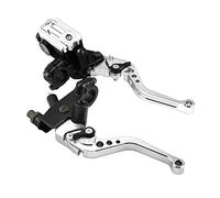 2pcs Leviers de Frein et d’Embrayage Réglables, Keenso 7/8 "Frein de Moto Universel Leviers de Réservoir de Maître-cylindre d’Embrayage pour Moto(Silver)