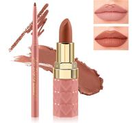 2pcs Lèvres Et Rouge À Lèvres,Crayon À Lèvres,Crayon À Lèvres Velouté Nude Lipliner Lip Gloss Make Up Sets For Women,Ultra-Long-Lasting Matte But Not Dry