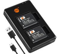 2PCS LI-50B(1650mAh/3.7V) Batterie + Dual USB Chargeur Compatible pour Olympus Stylus 9000,9010,SP-800UZ,SP-810UZ,SZ-15,SZ-20,SZ-30MR,SP-720UZ,iHS SZ-16,PENTAX D-Li92,DB-100 Kamera