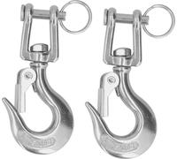 2Pcs Lifting Clevis Chain Hook 304 Stainless Steel Rigging Accessory with Safety Latch(3/16��150kg��� )