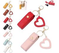 2pcs Lip Oil Keychain - Mirror & Oil 2-in-1, Chapstick Holder, Women Mini Lipstick Case with Keychain (2pcs-A)
