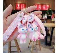 2pcs Little Fox Lingna Bell Porte-Clés Poupée Sac Ornement Porte-Clés De Voiture